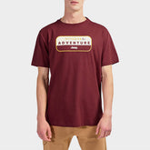 Jeep Mens Fashion Graphic Basic T-Shirt Maroon