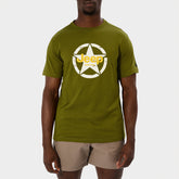 Jeep Mens Fashion Graphic T-Shirt Basic Olive