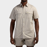Jeep Mens Safari Plain Shirt Khaki