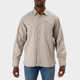 Jeep Mens Long Sleeve Willys Workshirt In Khaki