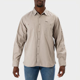 Jeep Mens Long Sleeve Willys Workshirt In Khaki