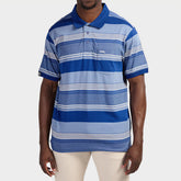 Jeep Mens Yarndye Stripe Polo Blue Multi