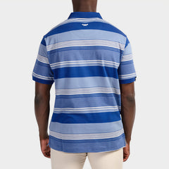 Jeep Mens Yarndye Stripe Polo Blue Multi