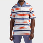 Jeep Mens Yarddye Stripe Polo Grey Multi