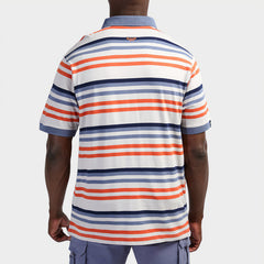 Jeep Mens Yarddye Stripe Polo Grey Multi