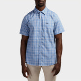 Jeep Yarn Dye Check Long Sleeve Shirt In Sky Blue