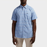 Jeep Yarn Dye Check Long Sleeve Shirt In Sky Blue