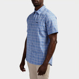 Jeep Yarn Dye Check Long Sleeve Shirt In Sky Blue