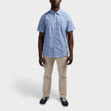 Jeep Yarn Dye Check Long Sleeve Shirt In Sky Blue