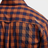 Jeep Mens Yarn Dye Check Shirt In Navy & Rust