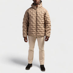 Jeep Mens Hero Welded Puffer Jacket Brown