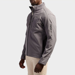 Jeep Mens Funnel Neck Soft Shell Jacket Grey