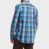 Jeep Yarndye Check Shirt In Blue Multi