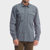 Jeep Mens Long Sleeves Tackle Shirt Grey
