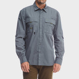 Jeep Mens Long Sleeves Tackle Shirt Grey