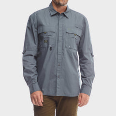 Jeep Mens Long Sleeves Tackle Shirt Grey