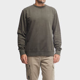 Jeep Mens Core Pigment Dye Crewneck Fleece Olive