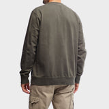Jeep Mens Core Pigment Dye Crewneck Fleece Olive