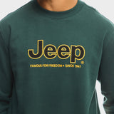 Jeep Mens Core Applique Fleece Crewneck Sweatshirt In Green
