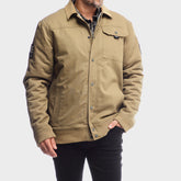 Jeep Mens Trucker Jacket In Khaki