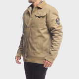 Jeep Mens Trucker Jacket In Khaki