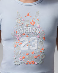 Jordan Girls Floral Short Sleeve T-shirt In Blue