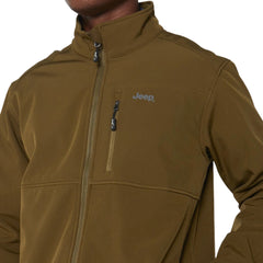 Jeep Mens Funnel Neck Soft Shell Jacket Brown