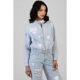 Sissy Boy Kiera Denim Bomber Jacket In Light Vintage