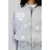 Sissy Boy Kiera Denim Bomber Jacket In Light Vintage