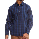 Jeep Mens Long Sleeves Yarndye Check Shirt Navy Multi