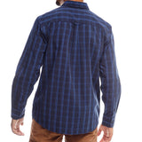 Jeep Mens Long Sleeves Yarndye Check Shirt Navy Multi