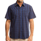 Jeep Mens Short Sleeves Yardye Check Shirt Navy Multi