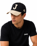 Jeep Two Tone Baseball Peak Cap In Black