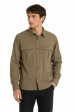 Jeep Tech Utility Long Sleeve Plain Shirt In Olive