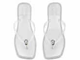 Jello's Ladies Slippers In Clear/Silver