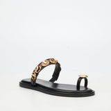 Miss Black Womens Kali 11 Flat Sandals In Black