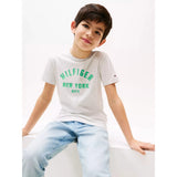 Tommy Hilfiger Unisex Curved Graphic T-Shirt In Grey
