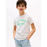 Tommy Hilfiger Unisex Curved Graphic T-Shirt In Grey