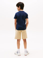 Tommy Hilfiger Unisex Curved Graphic T-Shirt In Navy