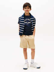 Tommy Hilfiger Unisex Curved Graphic T-Shirt In Navy