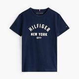 Tommy Hilfiger Unisex Curved Graphic T-Shirt In Navy