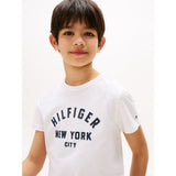 Tommy Hilfiger Unisex Curved Graphic T-Shirt In White
