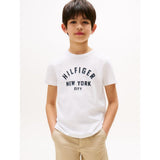 Tommy Hilfiger Unisex Curved Graphic T-Shirt In White