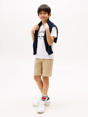 Tommy Hilfiger Unisex Curved Graphic T-Shirt In White