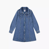 Levis Girls Western Denim Shirt Dress In Blue