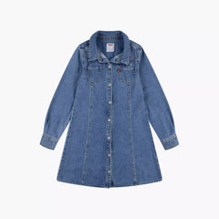 Levis Girls Western Denim Shirt Dress In Blue