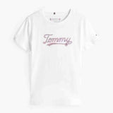 Tommy Hilfiger Girls Sequins Script T-Shirt In White