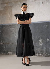 Karl Lagerfeld Ladies Flared Midi Skirt In Black