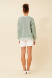Stella Morgan Womens Crew Neck Melange Sweater In Sage