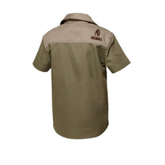 Boerboel Boys Short Sleeve Kalahari Shirt In Olive And Putty